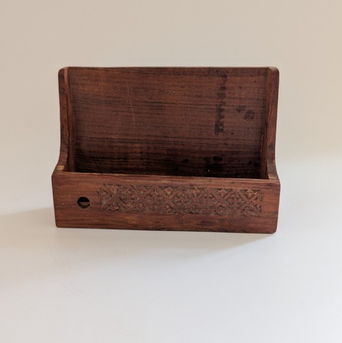 Carved wooden letter rack - wooden, desk