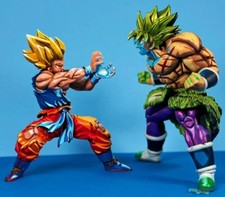 Goku Broly model figure repainted 2D Cel Shading. 18 by 13cm. Miniature painted