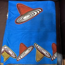 African Print Super Java Fabric  - Off-cut Fabric Blue