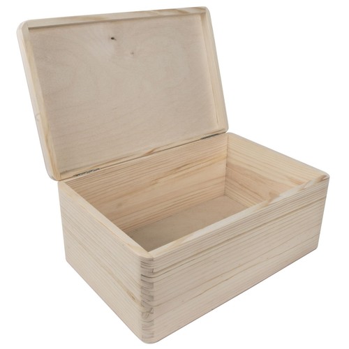 Wooden storage lidded trunk - wooden,