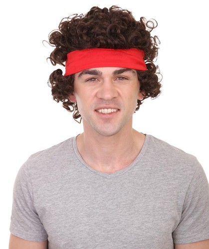Tennis player wig mens - 80's,