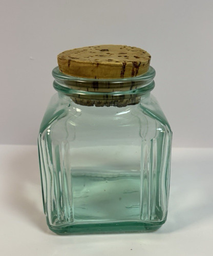 Small aqua glass apothecary - small,