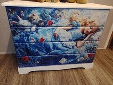 Chest of Drawers, Alice Is In Wonderland sleeping,  Charming Freshly Upcycled.
