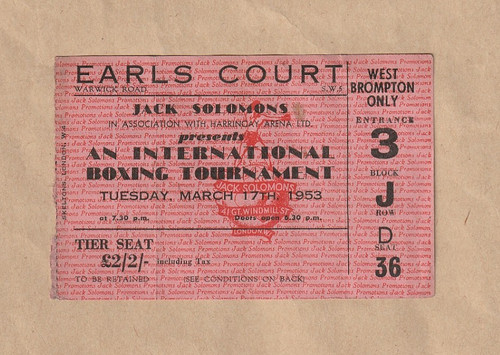 Vintage boxing ticket - ticket., jack