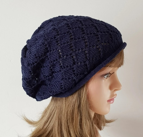Handmade navy blue knitted - navy,