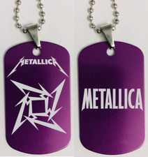 Personalised Guitar Pick Rockstar Metallica Dog Tag Pendant Necklace & Keyring
