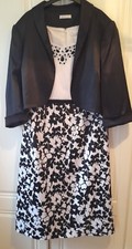 BERKERTEX BLACK/WHITE SPECIAL OCCASION MOB/MOG DRESS & JACKET - SIZE 22 - BNWOT