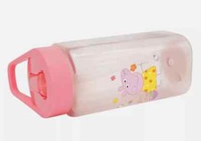 PINK - Peppa Pig 420ml Straw Sipper Kids Water Bottles, Flip Up Straw, BPA Free