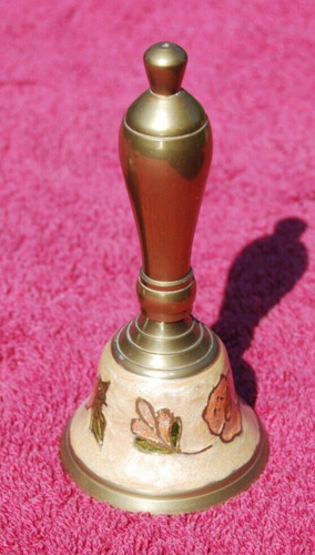 Brass bell with floral - brass,