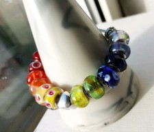 Ladies 925 Silver Rhona Sutton Rainbow 15 Charm Bracelet