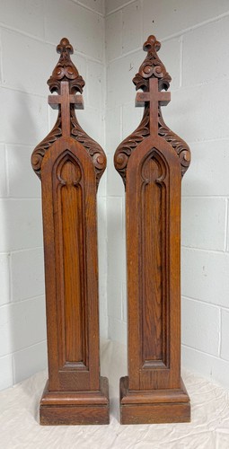 Pair antique 1800s - of, gothic