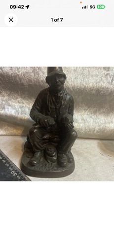 Vintage cold cast coal - vintage, figure