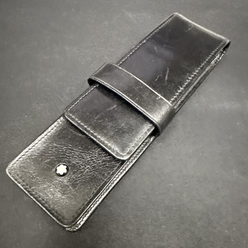 Montblanc black leather - leather, pen