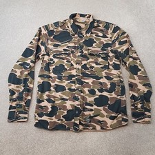 Carhartt Mens Shirt Large Green Brown Camo Military Overshirt Utility Field Army