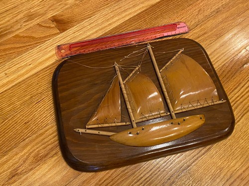 Vintage wood plaque - plaque, nautical