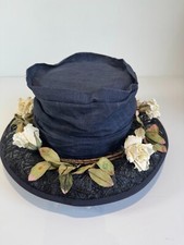 Vintage Sandra Phillipps Hat Navy Blue Occasion Wedding