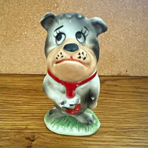 Hand painted ceramic bulldog - hand,
