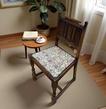 Antique Oak Chair William Morris Upholstery Arts & Craft’s  Edwardian Hallway