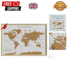Push Pin World Map: Cork Board