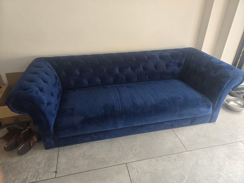 Dfs seater velvet sofa blue - velvet,