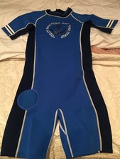 Boys short wetsuit Sun Protection Zone, Blue, Rubber/nylon, some marks on bottom