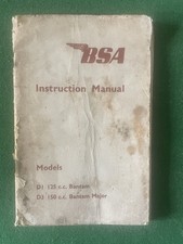 BSA Bantam D1 And Bantam Major D3 Instruction Book 1957