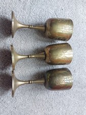 Set of 3 Vintage Gold Brass