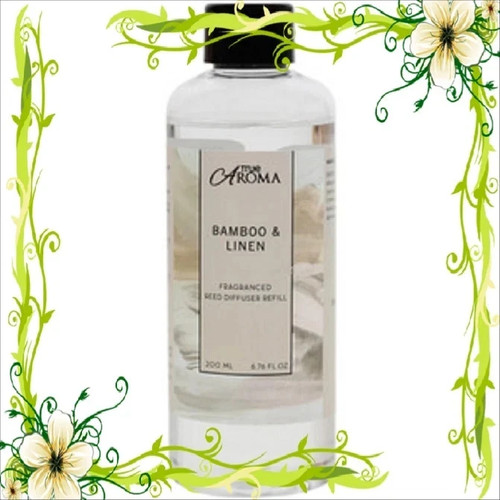Bamboo and linen reed diffuser - and,