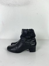Pavers Black Leather Ankle