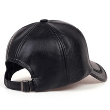 Men's Winter Warm Windproof Leather Baseball Cap Trucker Hat Snapback Golf Hat.