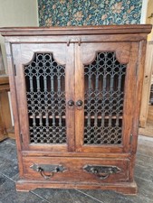 Sheesham Solid Wood Ironwork TV Sideboard Cabinet Living Room Furniture