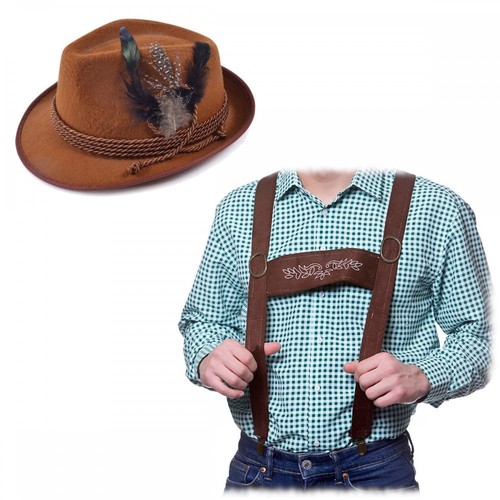 Mens brown bavarian hat - mens,