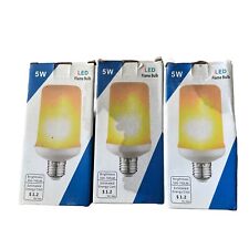 3 x LED Flicker Flame Fire Effect E27 Simulated Light Bulb 3 Pack