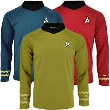 The Original Series Captain Kirk Gold Uniform Shirts TOS Mens Blue Red Costumes