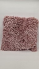 Blush Pink Jumbo Shaggy Faux Fur Detail Cushion 45x45cm