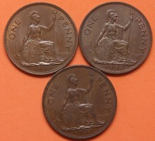 George VI All Three 1937 Penny Varieties Dies 1A, 1B, 2B Collectable Grades