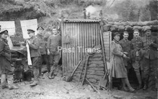 00066. WWI British Army. Artillery Dug-Out, Officers & Men