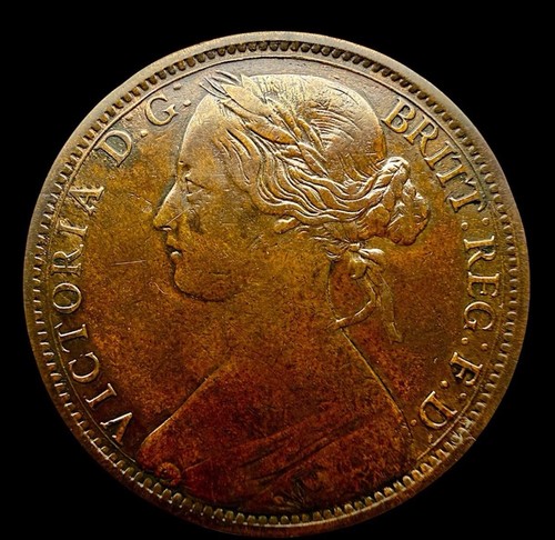Rare 1864 british penny - rare,