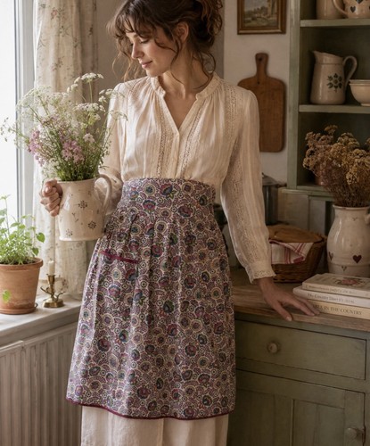 Vintage half apron cottagecore - vintage,