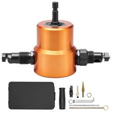 Double Head Sheet Nibbler Metal Cutter Power Drill Attachment Cutting Tool