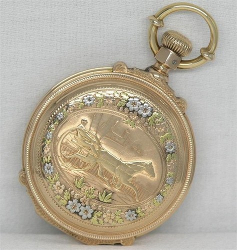Antique 18s waltham sulky 14k - waltham,