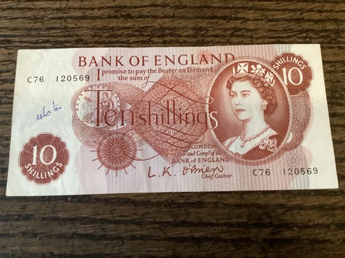 Banknote england ten - of,