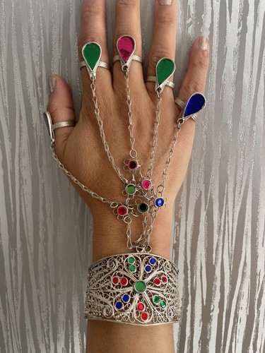 Afghan open cuff - open, bracelet