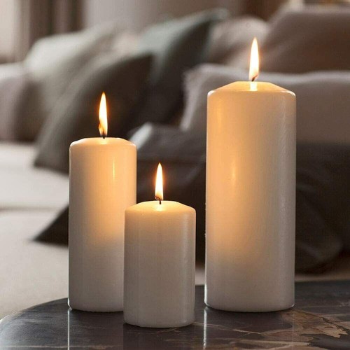 Church pillar ivory candles - ivory,