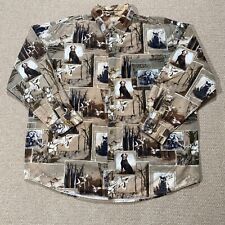VINTAGE Summa Outdoor Shirt Mens XL Dogs Birds Animal Print Country Hunting 90s