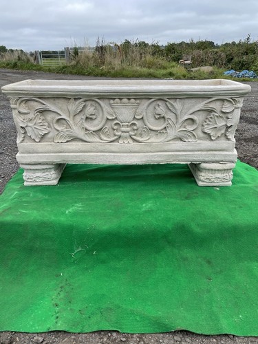 Cast stone patterned trough - patterned,