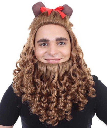 Cowardly lion wig and beard - cowardly,