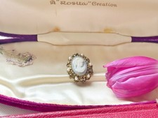Vintage Faux Cameo Brooch Gold
