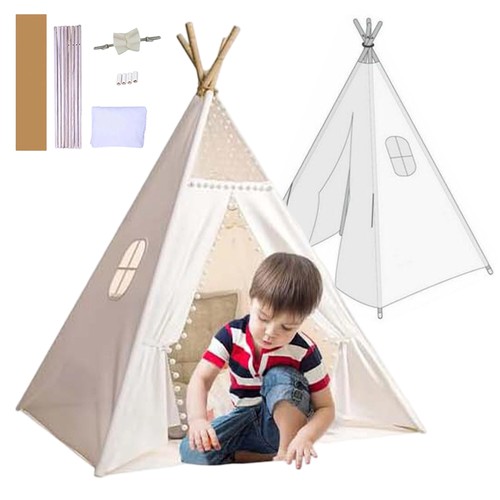 130 160cm canvas kids teepee - canvas,