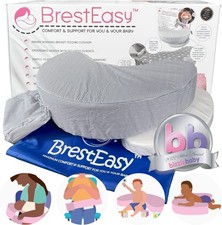 Brest Easy Breastfeeding Cushion with Ticking Stripe Removable Cover Blue BNWOT